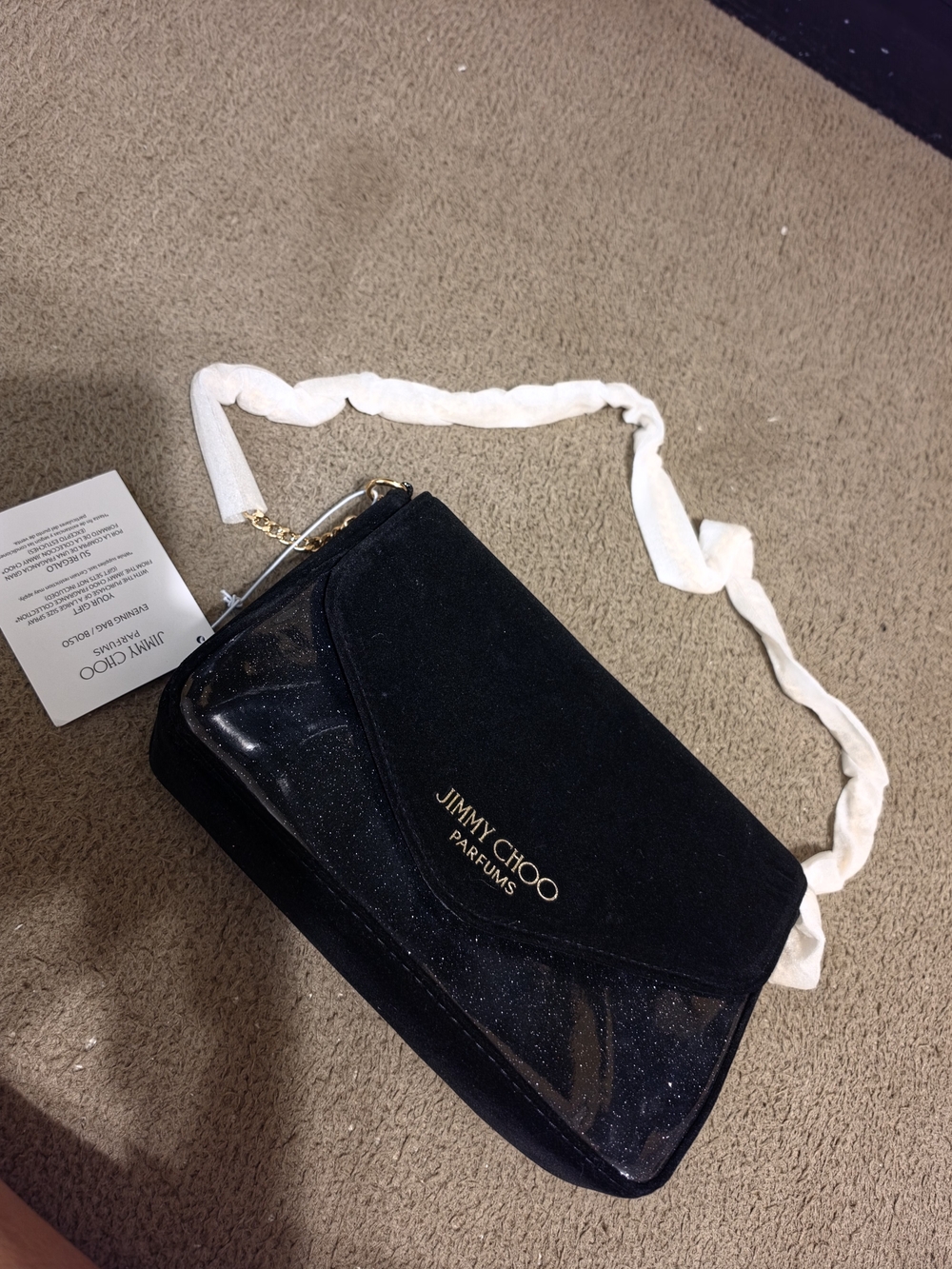 Jimmy Choo Black Velvet & Patent Crossbody Bag